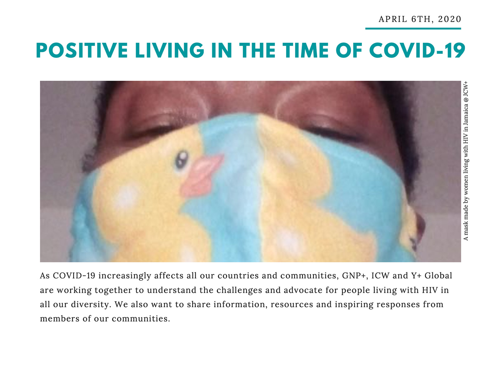 1st edition – positive living in the time of COVID-19