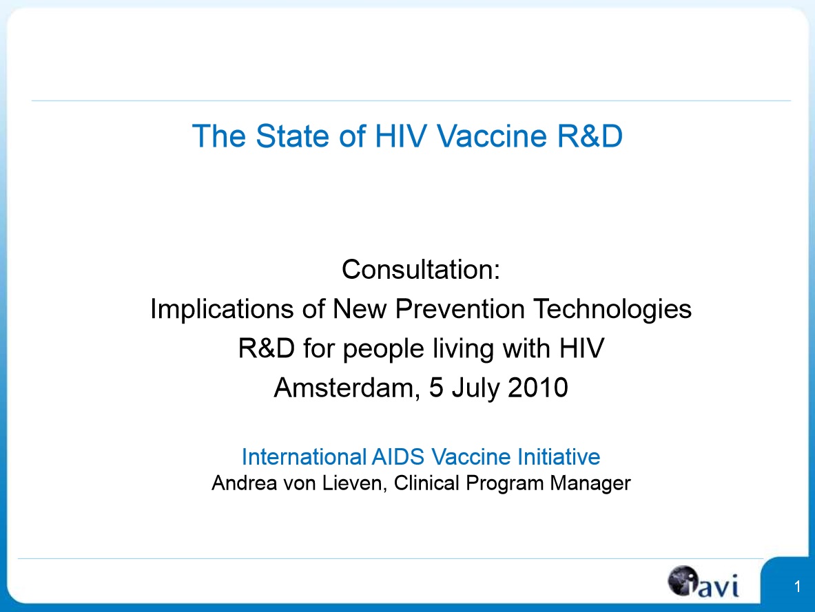 The State of HIV Vaccine Research