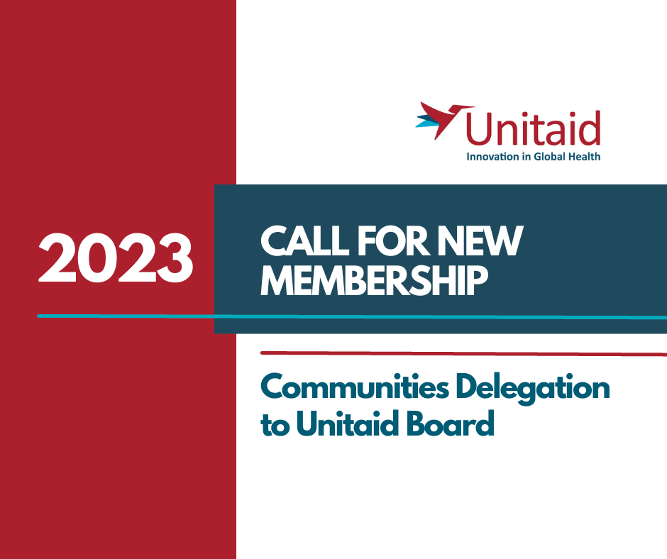 Call for new membership: Communities Delegation to Unitaid Board